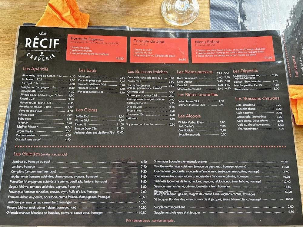 Le Récif - Menu Image 1